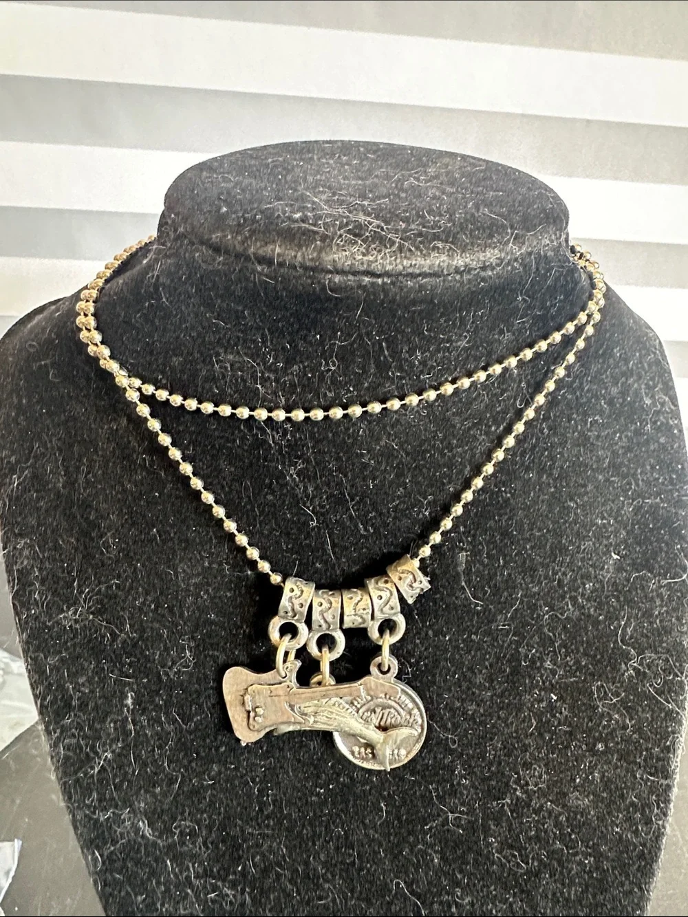 Hard Rock Cafe Las Vegas Black Braided Leather Charm Bracelet/Necklace Set